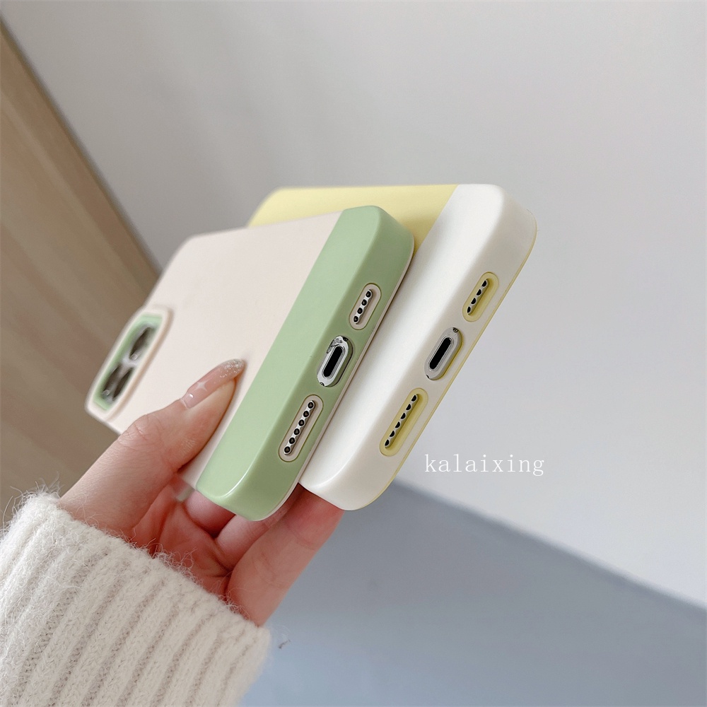 Soft Case Bentuk Kotak Warna Campur Untuk iPhone 13 Pro Max 12 11 X Xs Max XR