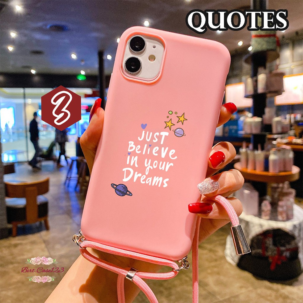 Softcase Slingcase Tali Lanyard Candy QUOTES Samsung A3 A5 A7 J6+ J4 A9 2017 2018 BC4629