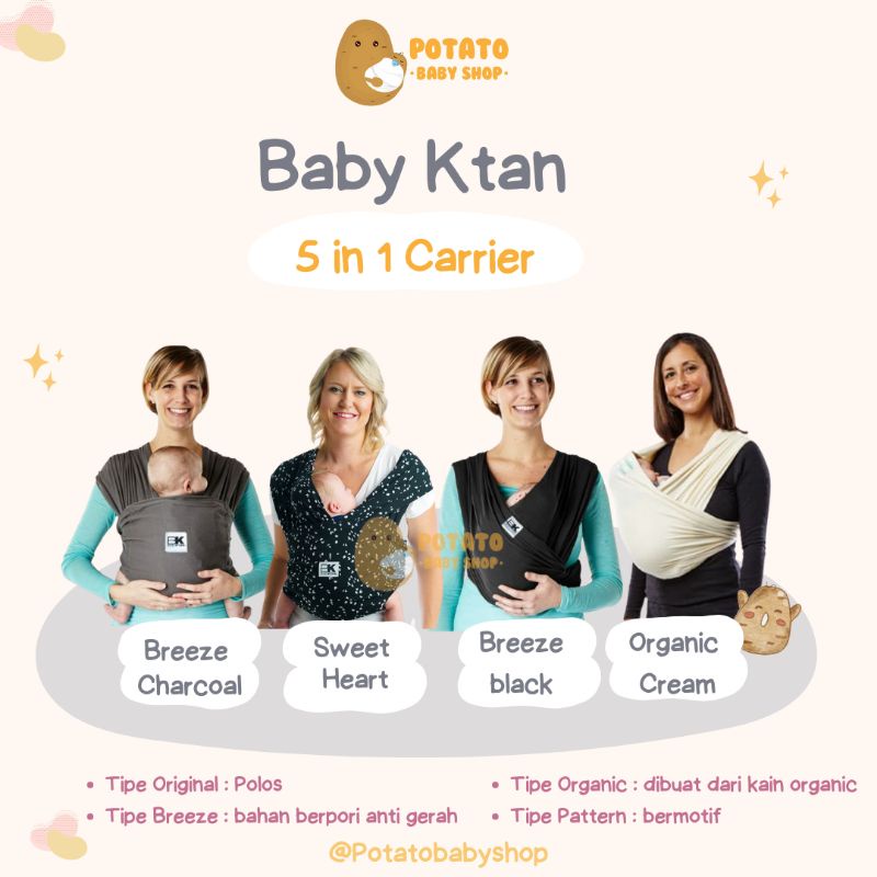 Baby Ktan Baby Carrier / Gendongan Bayi K’tan Original Organic Breeze