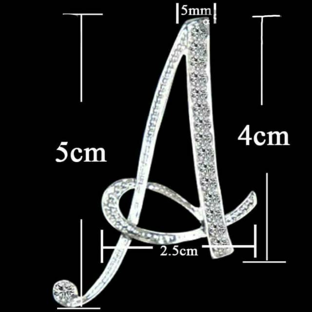 Bros Huruf / Bros Alfabet  / Bros Nama / Bros Unik / Bros Hijab / Bros Simple Cantik Inisial Pin-2