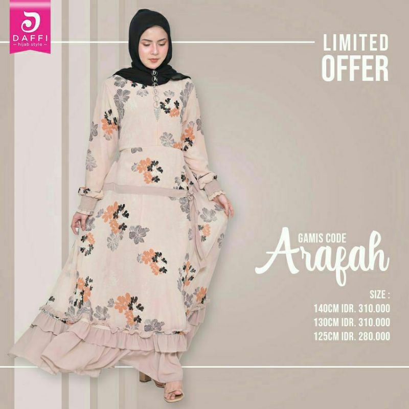 Gamis Arafah Series Daffi gamis cantik kekinian gamis remaja