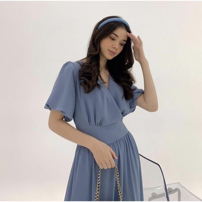 SOFIA LONGDRESS PUFFY SLEEVE - DRESS  KONDANGAN FORMAL KOREA - DRESS PESTA - MAXI DRESS - BRIDESMAID DRESS - GAMIS WANITA ELEGANT - HADIAH / KADO ULTAH CEWEK