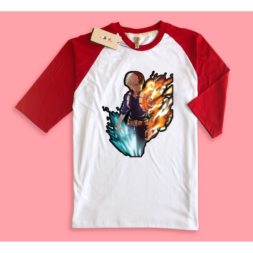 Kaos Raglan Anime My hero academia todoroki shoto