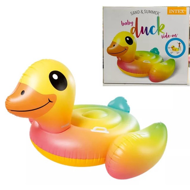 INTEX 57556 Pelampung Renang besar Yellow Duck Ride On Bebek 147cm