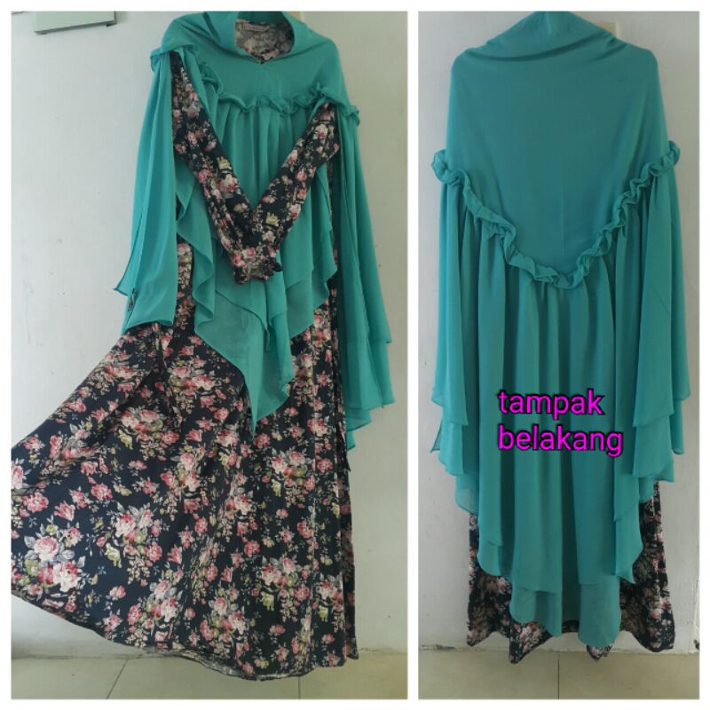 PL set gamis/dress khimar/hijab syari branded premium original preloved/second/bekas vgc