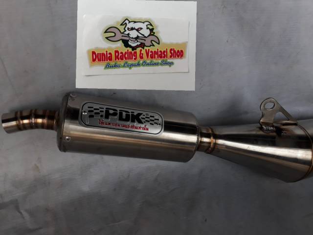 Knalpot Standar racing Satria 2T Satria Hiu Satria RU PDK Thailand bahan full stenlis original PDK