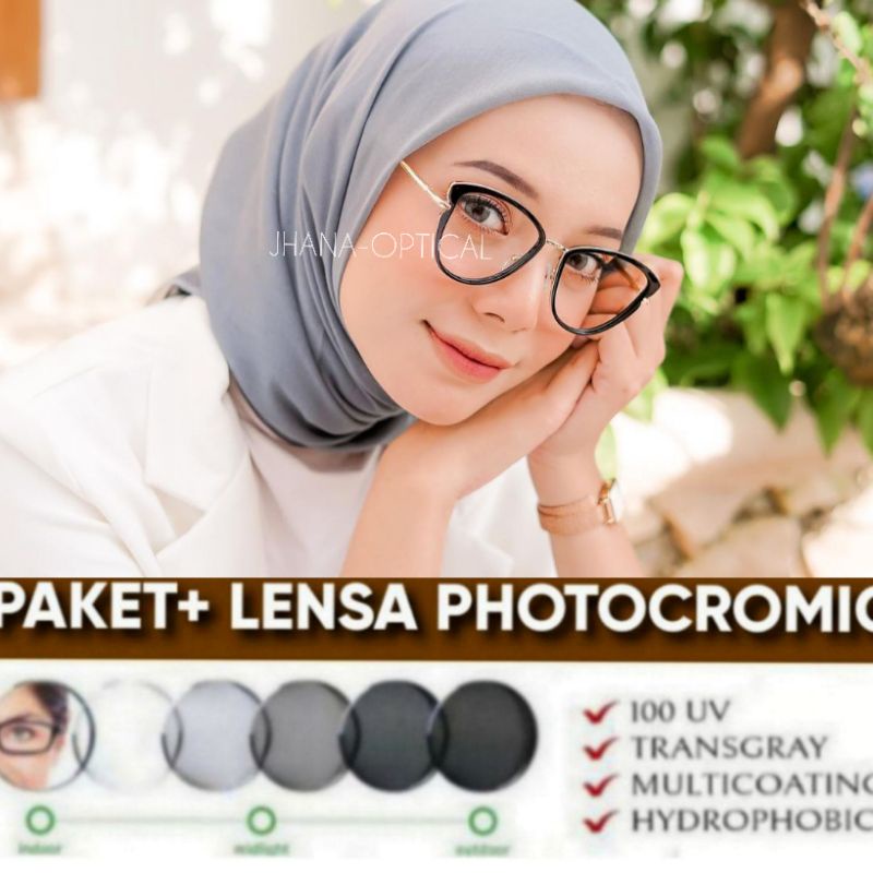 Kacamata model Nabila paket lensa photocromic anti radiasi58597|Frame lensa blue-ray