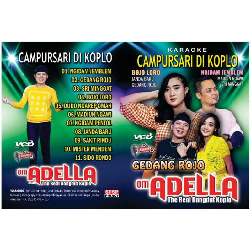 Kaset VCD Musik Lagu Dangdut Terbaru Campursari Dikoplo OM Adella(Gedang Rojo)