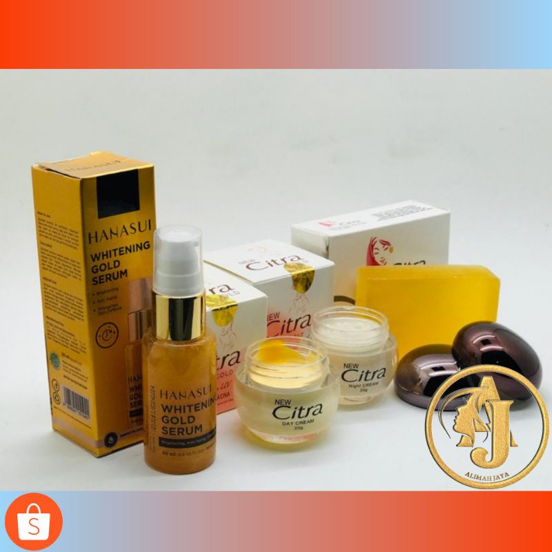 Paket Krim Citra Gold Siang dan Malam plus Serum Hanasui plus Sabun Citra