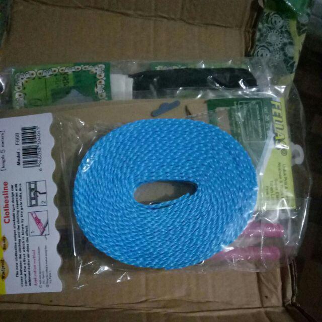 Tali Jemuran Siap Pakai Praktis Dengan Cantolan 5 Meter