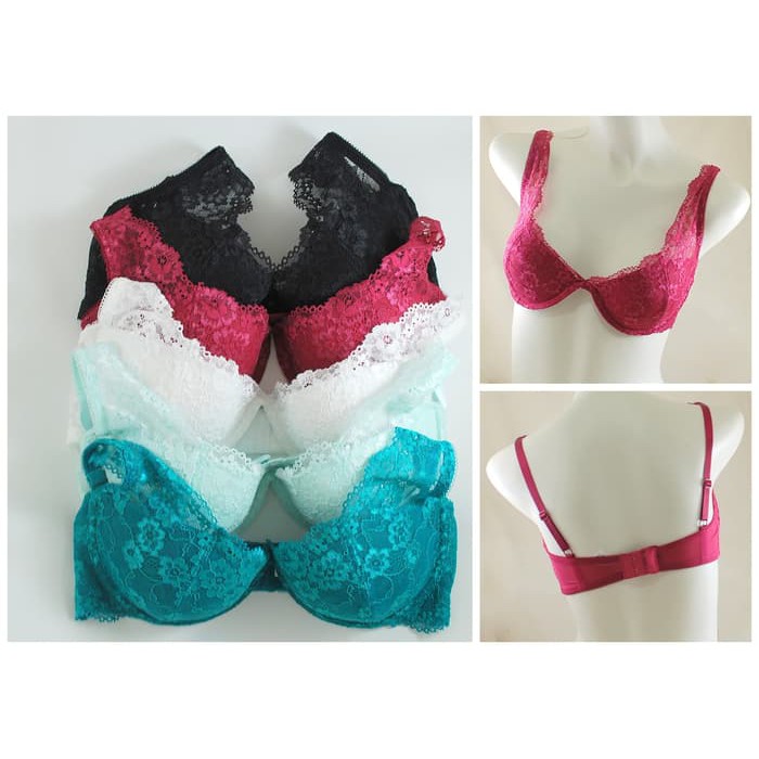 ready amitie bra half cup bahan lace brukat berkawat am599