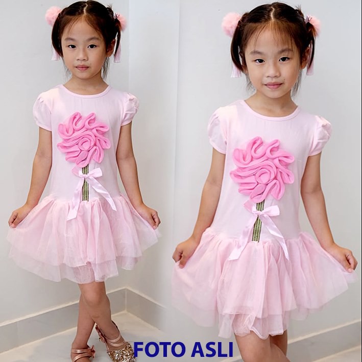 SHR - Dress Tutu Anak Perempuan 3D Flower