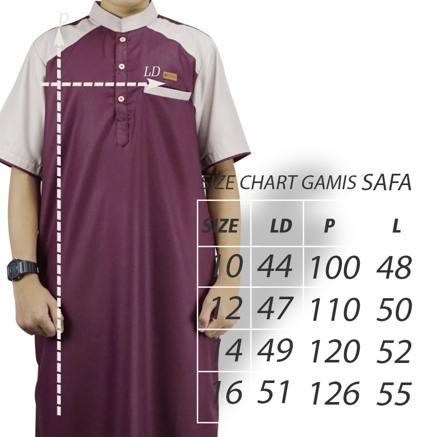 GAMIS SAFA /JUBAH JUNIOR USIA 8-16 TAHUN PREMIUM QUALITY BY HAYBE