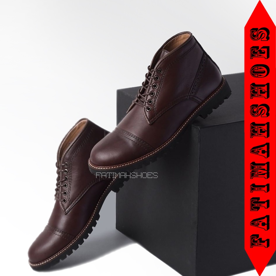 Sepatu Boots Formal Kerja kantor Pria FATIMAHSHOES Kulit Pria