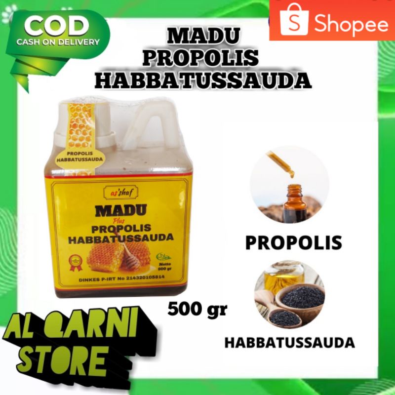 

Madu Asli Propolis Habbatussauda 500gr