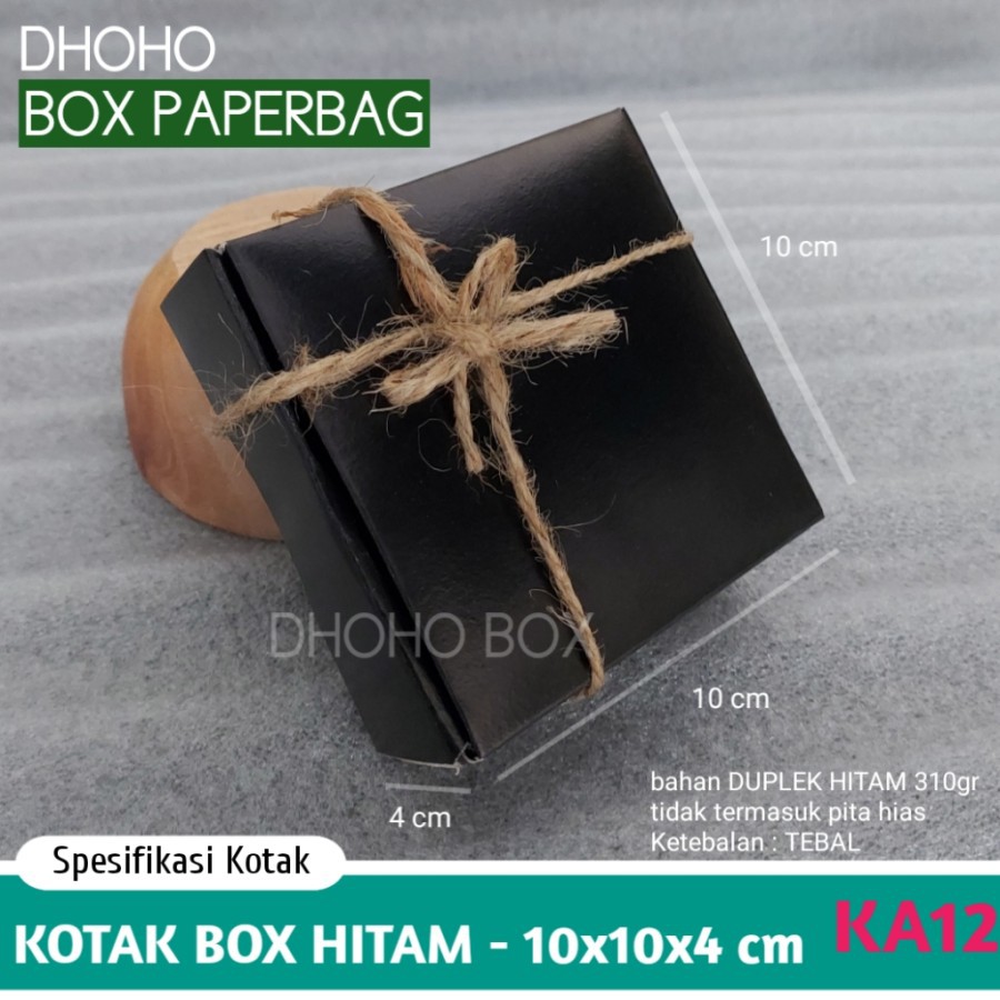 

ISI 36 BIJI kotak kado murah hitam 10x10 ka12 | kardus box dus souvenir aksesoris