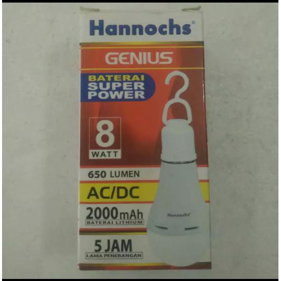 Lampu LED Emergency HANNOCH 8 Watt GENIUS