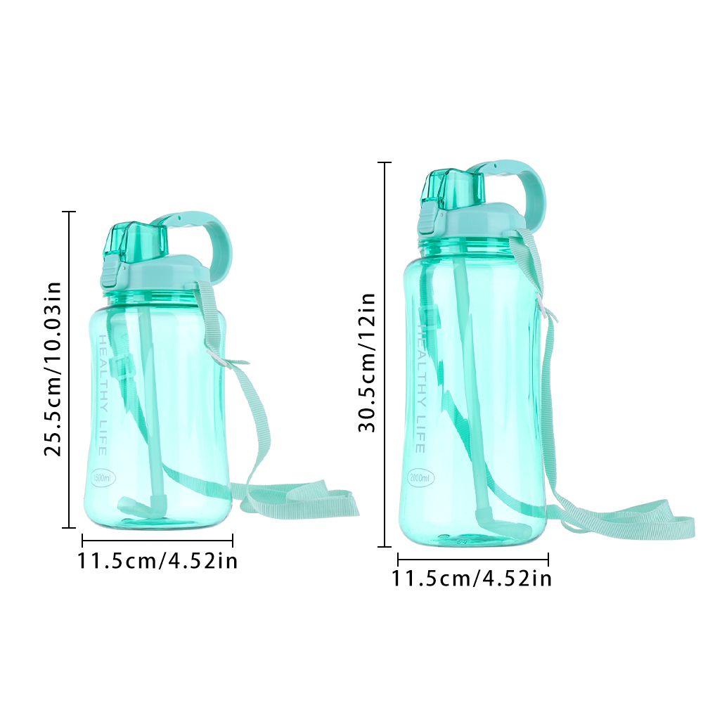 Solighter 1500ml 2000ml Botol Air Minum Sedotan Water Jugs Transparan Anti Bocor