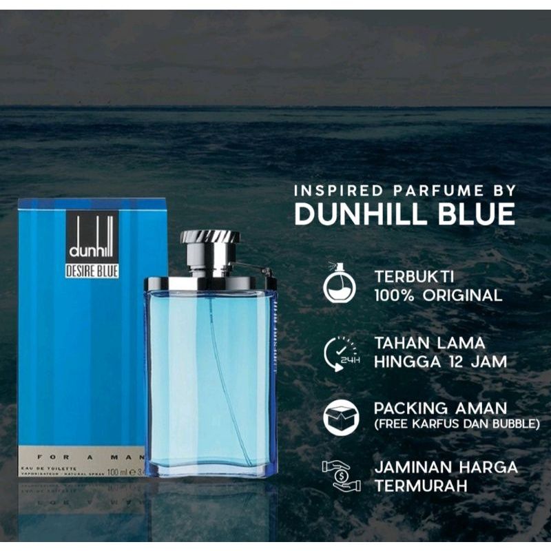 Parfum Pria Dunhill Blue Parfum Dunhill Desire Blue Parfum Pria Tahan Lama 35 ml Free Pouch