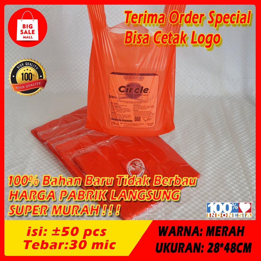 Kantong Plastik Kresek Rajawali 15/21/28/35/ isi50pcs Plastik Packing T shirt bag
