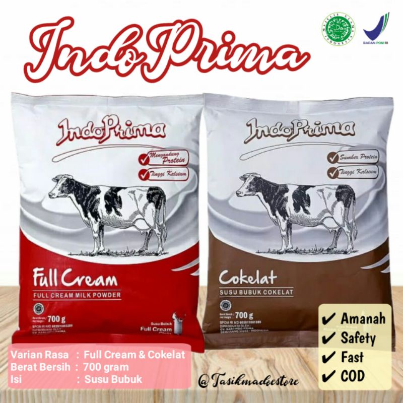 Indoprima 700 Gram Susu Gemuk Rasa Cokelat &amp; Fullcream