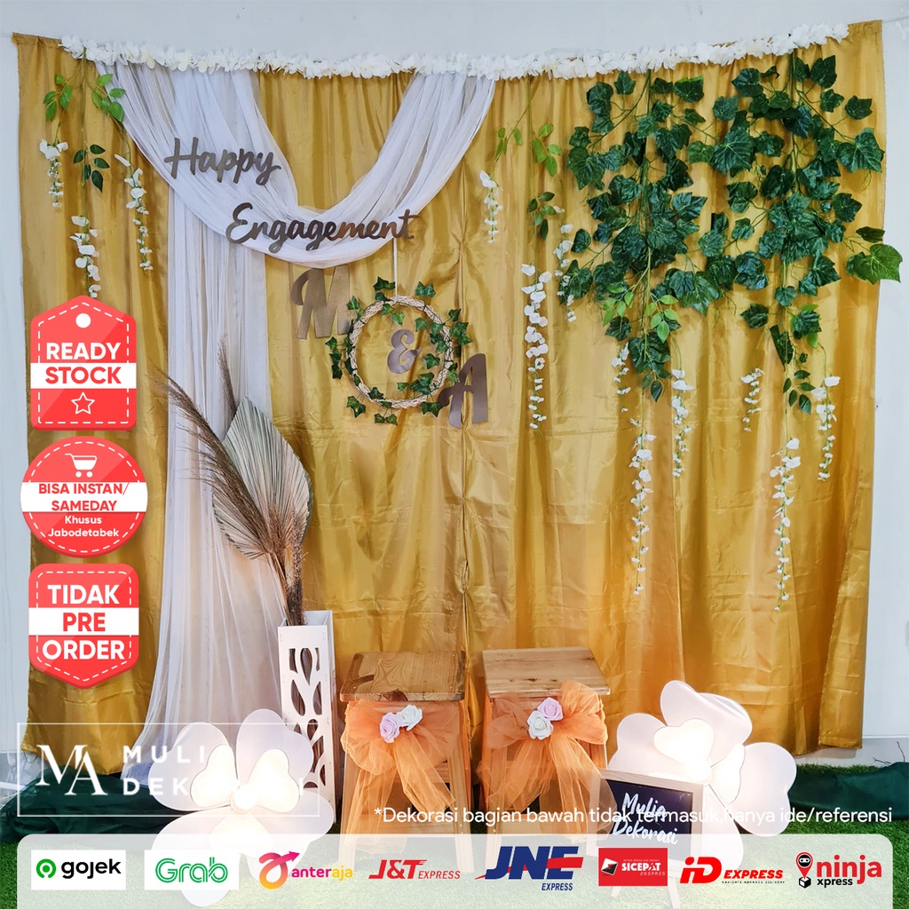 Dekorasi Lamaran Tunangan Backdrop Nikahan PhotoBooth DIY Akad Nikah Aqiqah Khitan Paket Mulia TT