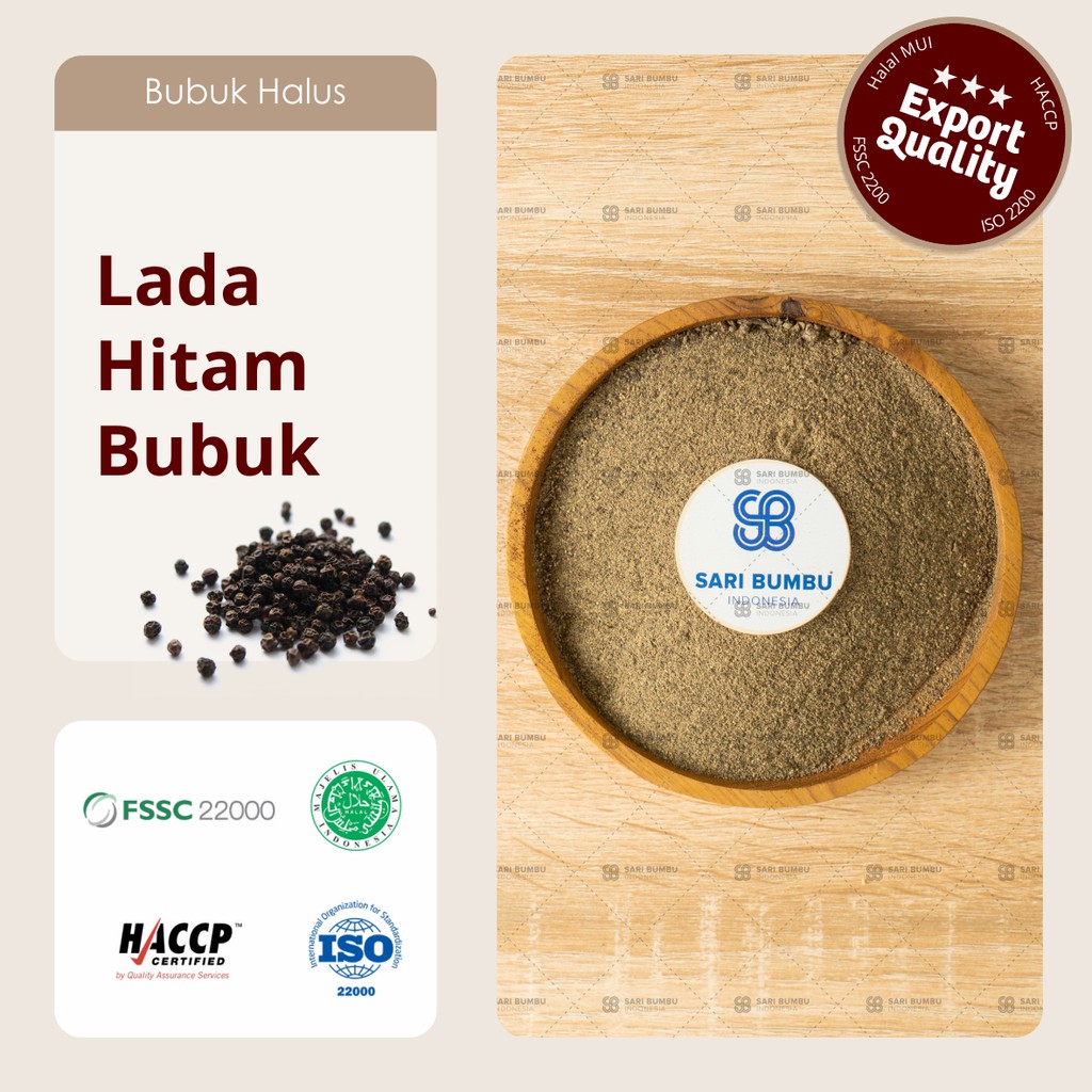 

Lada Hitam Bubuk / Black Pepper Powder 250gr Export Quality