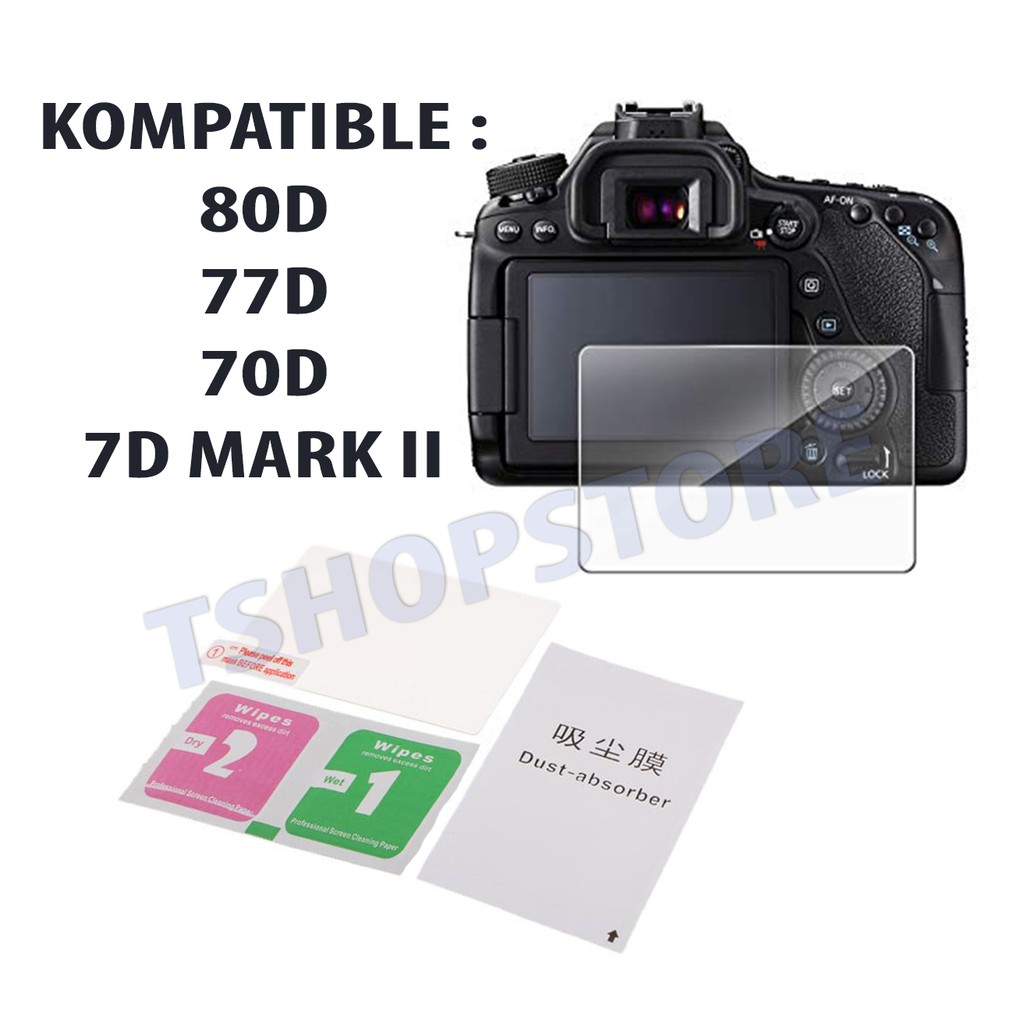 Tempered Glass Kamera Canon EOS 80D / 77D / 70D / 7D MARK II