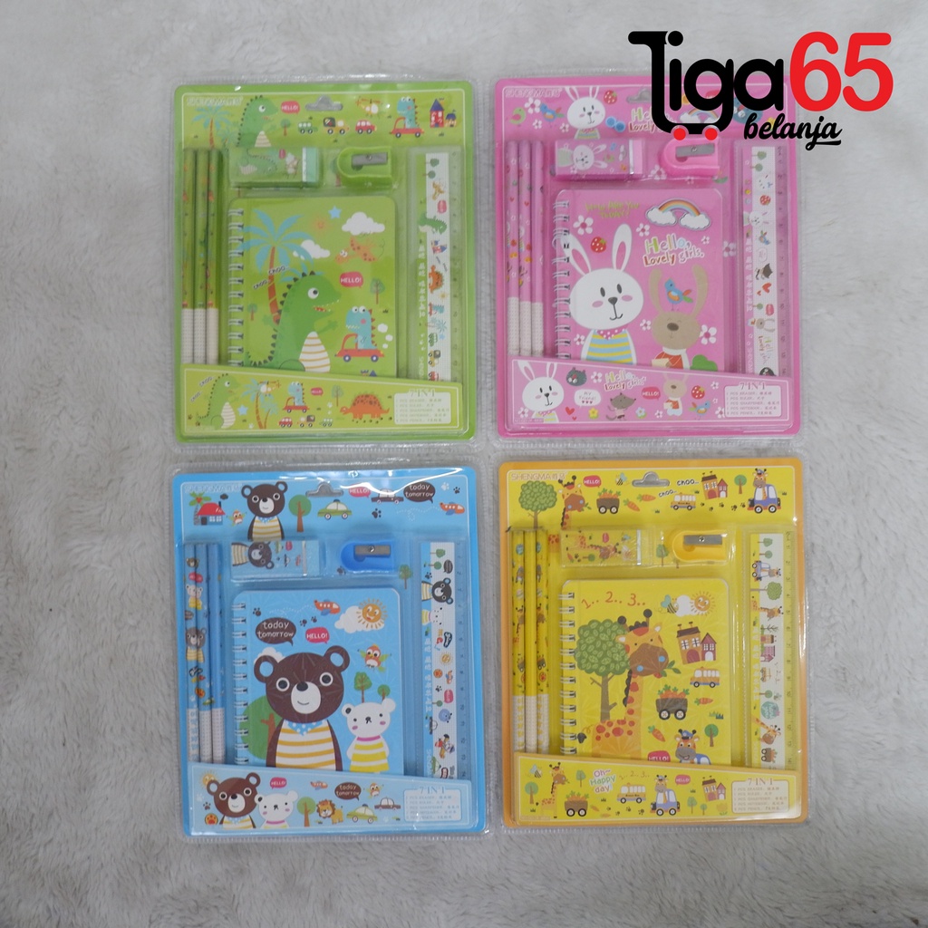

Pensil Set Paket Alat Tulis Tempat Pensil Sekolah Lucu #40123 Stationery Set Souvenir Kado Ulang Tahun Anak