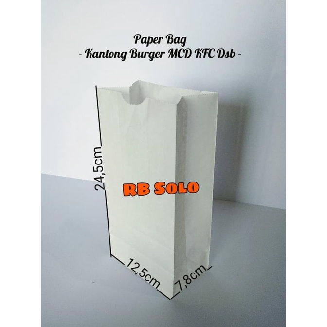 siap kirim] Paper Bag Kantong Bungkus Burger (@50pcs)