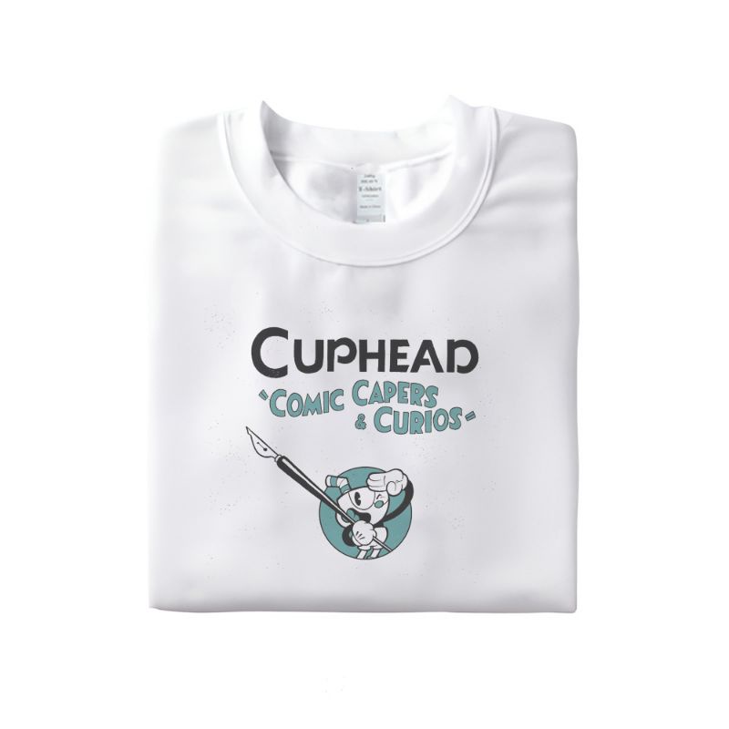 KAOS | T SHIRT | CUPHEAD | KAOS KARTUN | CUPHEAD COMIC CAPERS & CHRIOS