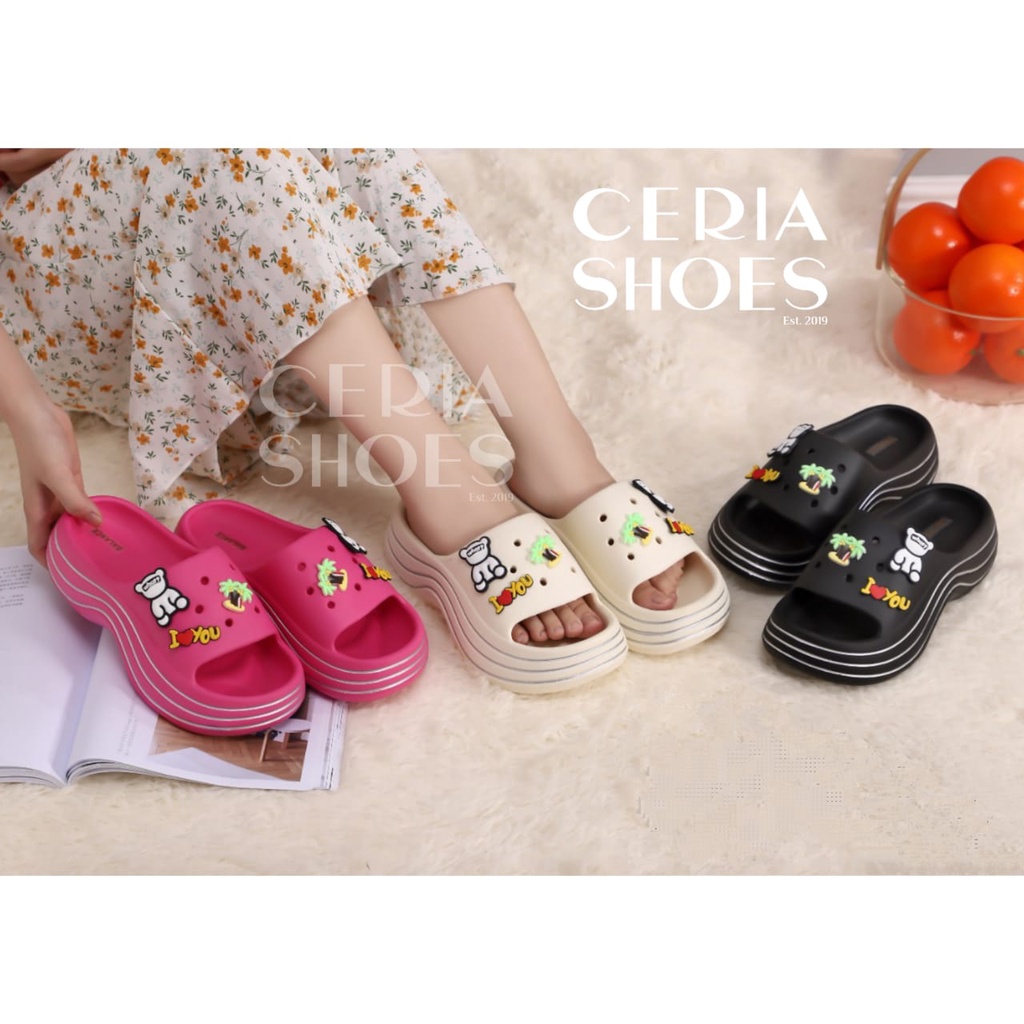 EVA Sandal Slop Wanita Bahan Spons Super Halus Ringan Empuk Karet Elastis Tinggi Tebal 5 Cm BALANCE Sendal Fuji 320