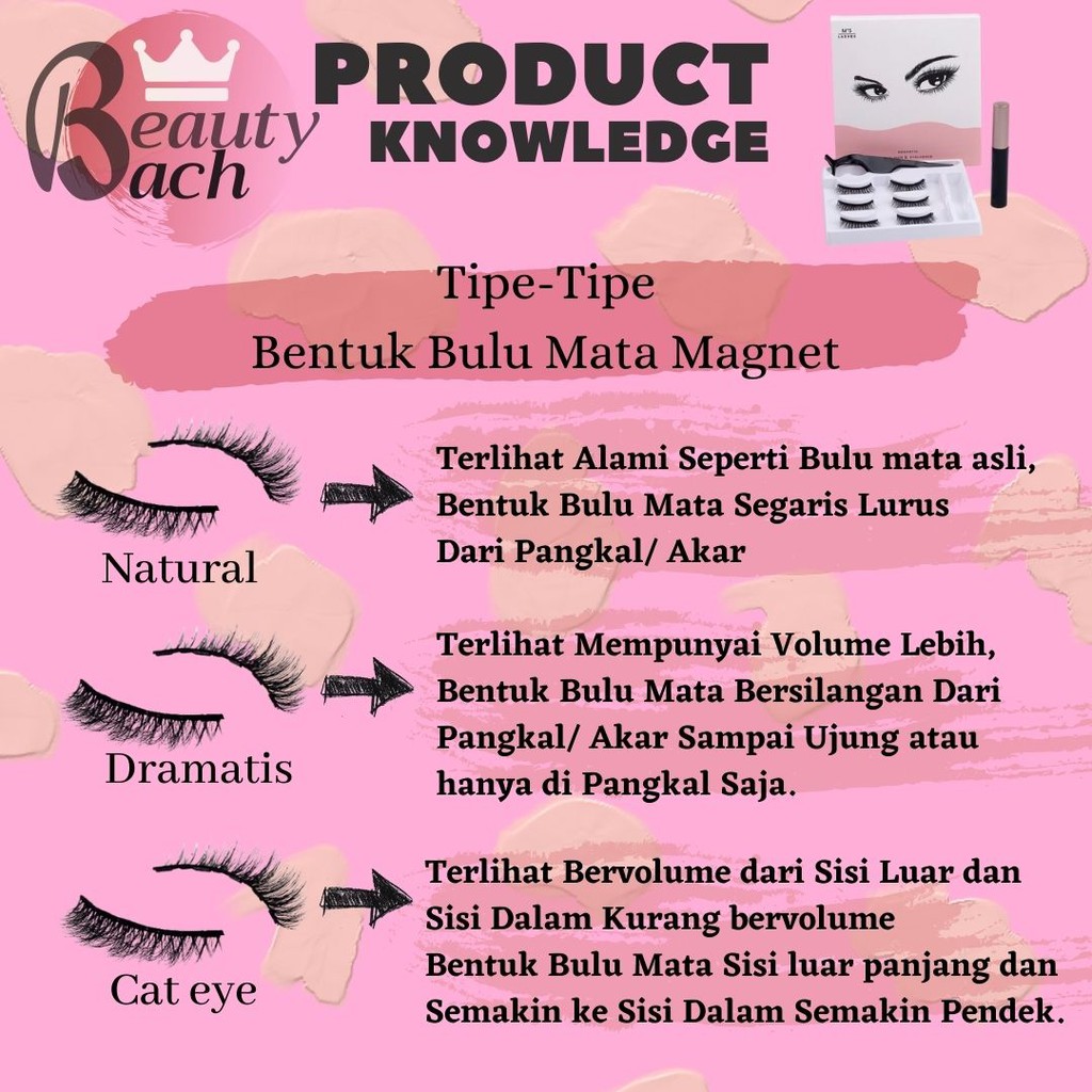 BULU MATA MAGNET 3 PASANG MAGNETIC EYELASH NATURAL 1 SET  EYELINER  3D EYELASHES BULUMATA MURAH