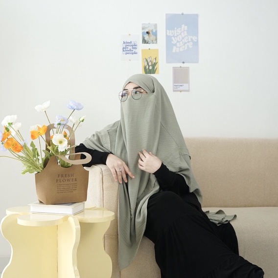 New French Khimar by TRZ Style 13 Warna /French Khimar Best Seller TRZ/ French Khimar Wafiq Nara Crinckle / Khimar Pioneer Nara Crinckle-6