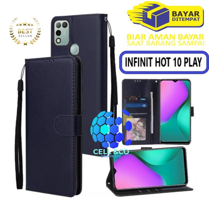 Flip cover INFINIX HOT 10 PLAY Flip case buka tutup kesing hp casing hp flip case leather wallet