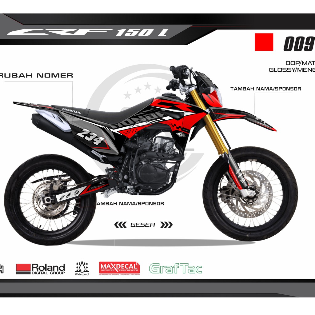 STICKER DECAL CRF 150 L FULLBODY WARNA MERAH KUNING ORANGE