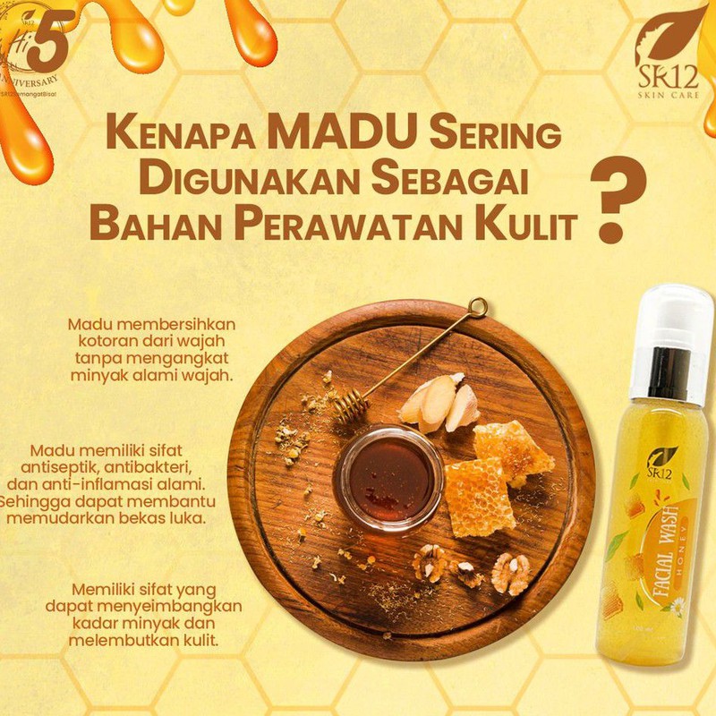 SR12 FACIAL WASH HONEY / SABUN MADU AMPUH UNTUK WAJAH KERING