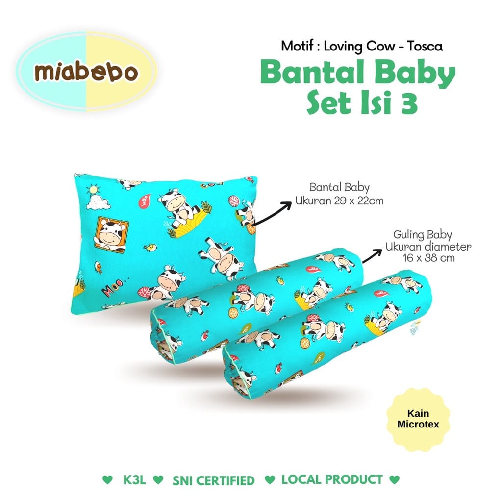 Miabebo Bantal &amp; Guling Set ( 2 Guling, 1 Bantal) MB-006