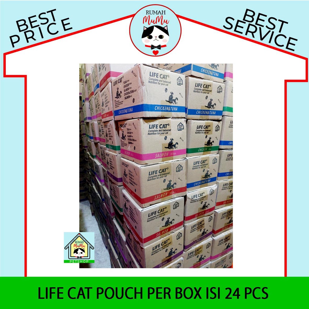 MAKANAN BASAH KUCING ADULT KITTEN LIFE CAT POUCH 1 BOX ISI 24 EKONOMIS