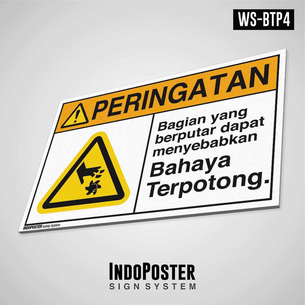 

Safety Sign Rambu K3 PVC ANSI Bahaya Terpotong Bagian Yang Bergerak 4 M 45x30cm