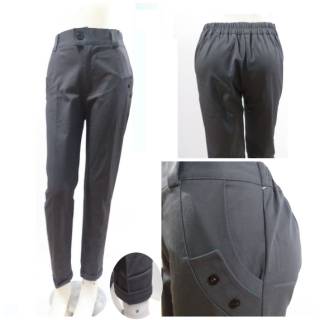  Celana  wanita baggy pants katun  twill  stretch Shopee 