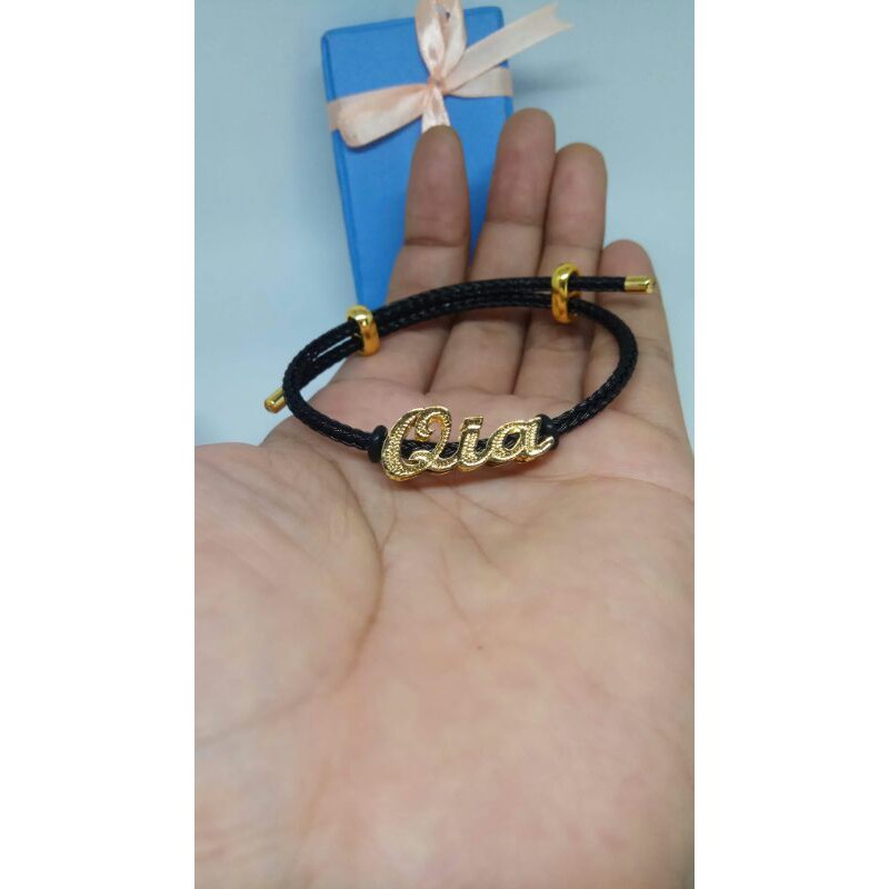 GELANG NAMA GOLD ( LAPIS EMAS ), TALI WATERPROOF