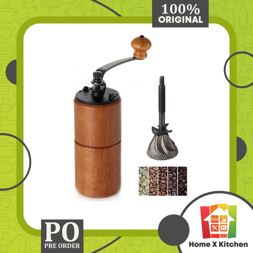 Akirakoki Manual Coffee Bean Grinder Wooden Mill - Ori & Termurah