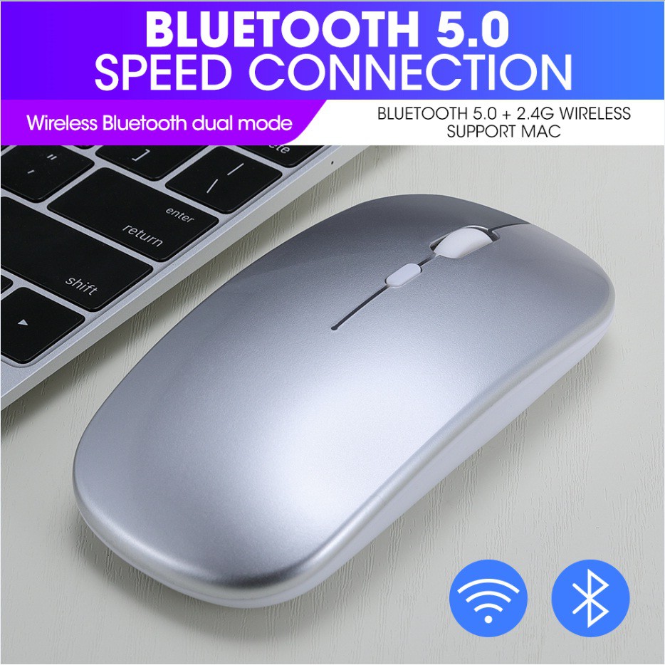 SKU-1238 MOUSE WIRELESS APPLE DUAL MODE RECHARGEABLE SILENT KLIK