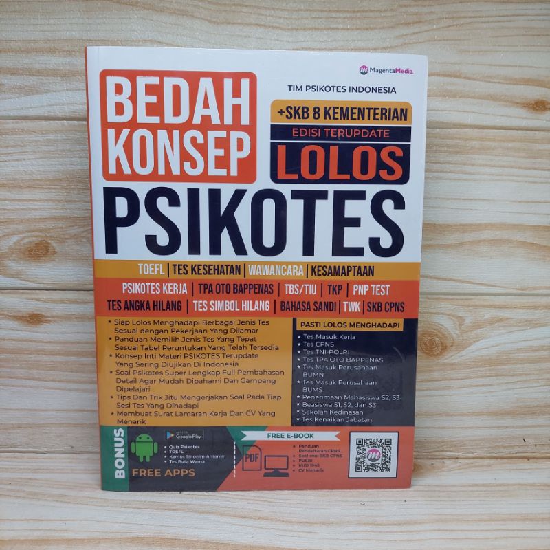 ORIGINAL BUKU PSIKOTES BEDAH KONSEP LOLOS TES PSIKOTES CPNS-POLRI-TES KERJA MAGENTA MEDIA
