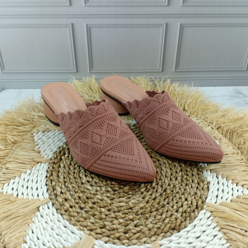 GRAVICI - Sepatu Slip On Mules Wanita Bahan Rajut Import AR 25