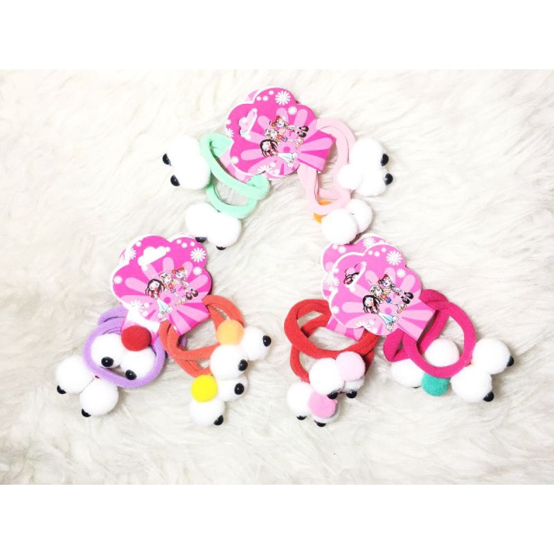 KBN09 Ikat Rambut Karet Nylon Elmo isi 2pcs 4cm