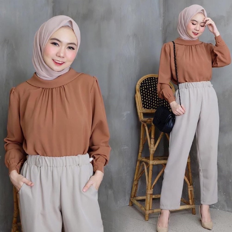 (DBY) BLOUSE BLUPPY DAILY WANITA BLOUSE MOSCREPE