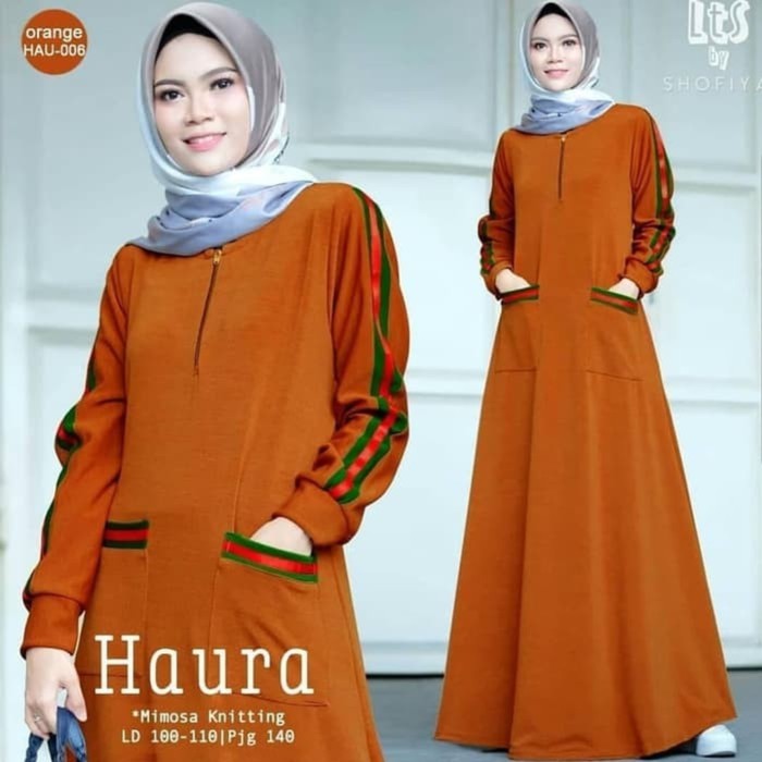 TRENDY Pakaian wanita muslim syari setelan ramadhan lebaran gamis maxi maxy dress muslim polos gucci