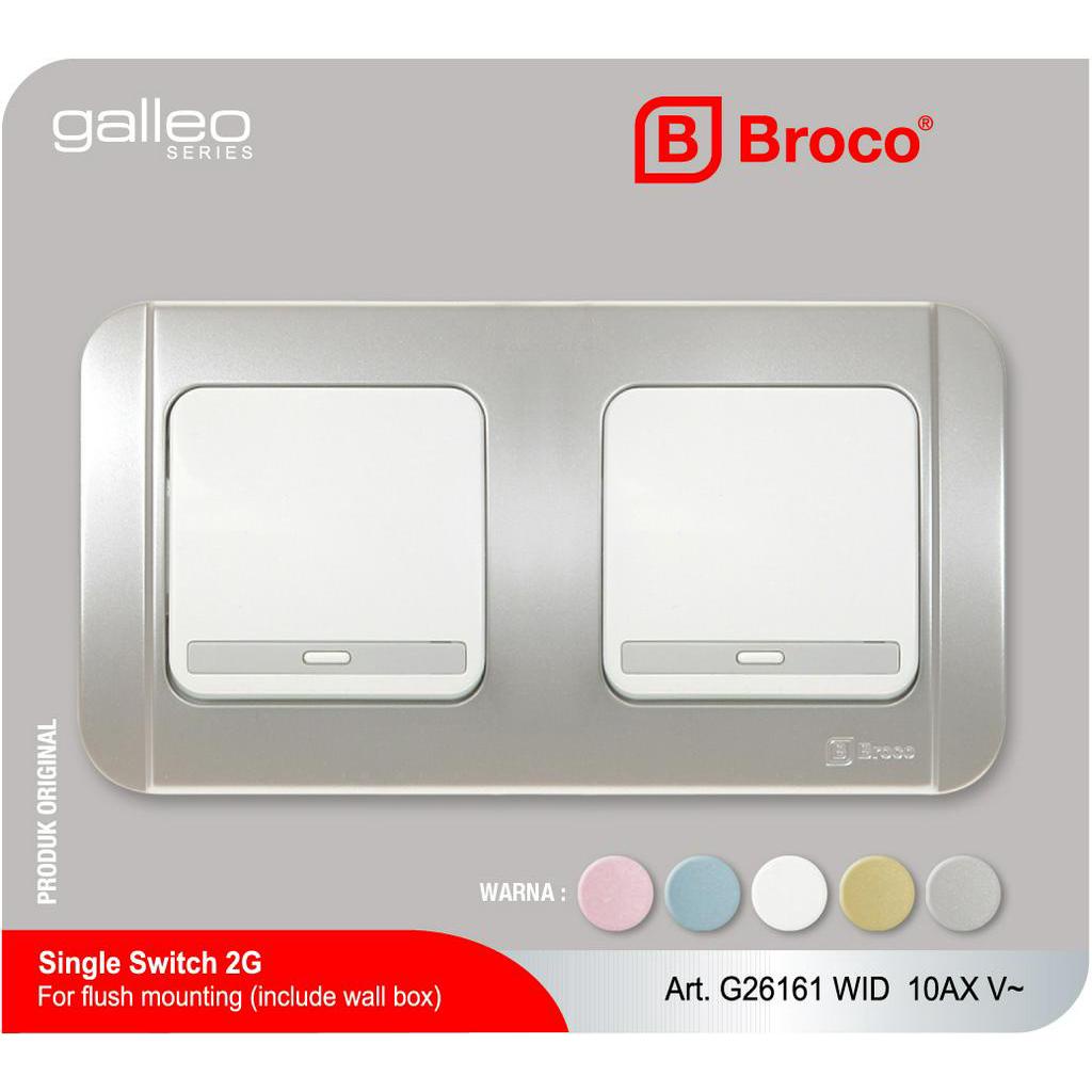 Broco Electrical Galleo G26161 Saklar Engkel 2 Gang WID